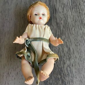 Vintage Baby Doll - Beige/Green Dress